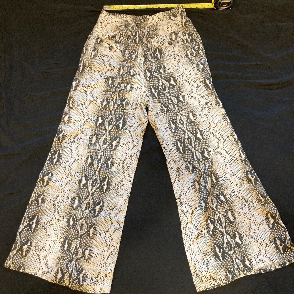 Animal Print Palazzo Pants 100% Viscose  - Made in Italy  Sz 12